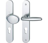 Ensemble sur plaques aluminium VERONA palière clé I pour cylindre eurpéen finition F1 aspect argent HOPPE 3057361