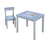 roba Set de Siège Paw Patrol pour Enfants en Bois - Chaise & Table pour Enfants - Mobilier avec les Personnages de la Série Animée Populaire - À partir de 18 Mois - Gris/Bleu