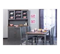 Ensemble Table 160cm + Vaisselier 5 Portes - MELINA - ALTOBUY Gris G