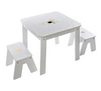 Ensemble table + 2 tabourets enfant blanc doré Dream Atmosphera Or G