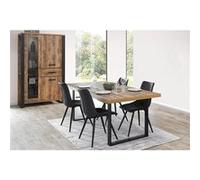 Ensemble Table 230cm + Vitrine 3 Portes 1 Tiroir - KORA - ALTOBUY Marron G