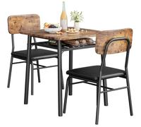 Ensemble Table à Manger 2 Chaises en Bois MDF Ensemble de Meubles 3 Pièces pour Petit Espace 70x70x75cm,marron