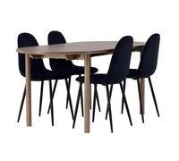 Ensemble Table à Manger & 4 Chaises Andy & Polar 180cm Naturel & Noir