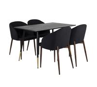 Ensemble Table à Manger & 4 Chaises Dipp & Arch 120cm Noir
