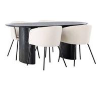 Paris prix ensemble table à manger 4 chaises - Noir & beige