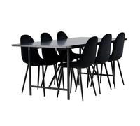 Ensemble Table à Manger & 6 Chaises Astrid & Polar 200cm Noir