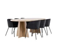 Ensemble Table à Manger & 6 Chaises Bootcut & Berit 230cm Naturel & Noir