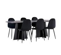 Ensemble Table à Manger & 6 Chaises Bootcut & Polar 230cm Noir