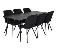Paris prix Ensemble table à manger 6 chaises - Noir