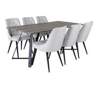 Paris prix Ensemble table à manger 6 chaises - Naturel & gris