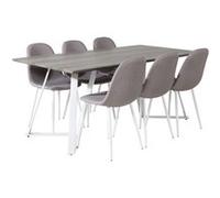 Paris prix Ensemble table à manger 6 chaises - Gris & blanc