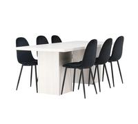 Ensemble Table à Manger & 6 Chaises Olga & Polar 200cm Naturel & Noir