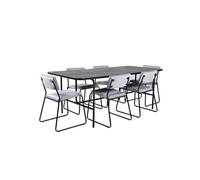 Ensemble Table à Manger 6 Chaises Uno Kenth 200cm Gris Noir