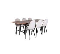Ensemble Table à Manger & 6 Chaises Uno & Polar 200cm Beige Marron