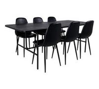Paris prix ensemble table à manger 6 chaises - Noir