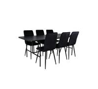 Ensemble Table à Manger 6 Chaises Uno & Windu 200cm Noir