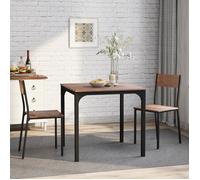 Ensemble Table à Manger avec 2 Chaises - BELLEMAVE - Table de Cuisine Carrée de 70 cm - Multi-usages - Marron
