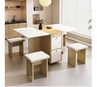 Ensemble Table à Manger avec 4 Chaises, Table à Manger Pliante avec Chaises,Table à Manger Extensible Multifonctionnelle,120x80x80cm