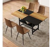 Ensemble Table à Manger avec MDF et Métal, Cuisine, Marron, Lot de 5