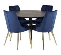 Ensemble Table à Manger Dipp & Deluxe 115cm Noir et Bleu Multicolore