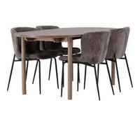Ensemble Table à Manger et 4 Chaises Andy et Modesto 180cm Naturel et Marron Marron