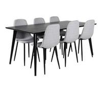 Paris prix Ensemble table à manger 6 chaises - Noir et gris