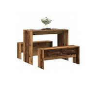 vidaXL Ensemble Table à Manger et bancs 3 pcs Bois d ingénierie