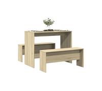 vidaXL Ensemble Table à Manger et bancs 3 pcs Bois d ingénierie