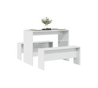 vidaXL Ensemble Table à Manger et bancs 3 pcs Bois d ingénierie