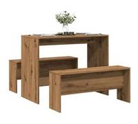 vidaXL Ensemble Table à Manger et bancs 3 pcs Bois d ingénierie