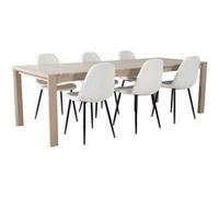 Paris prix Ensemble table + 6 chaises - Blanc & beige