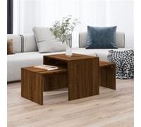 Ensemble table basse Chêne marron 100x48x40cm Bois d ingénierie chêne marron G