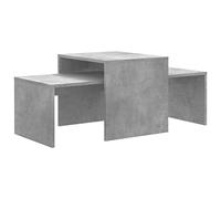 Ensemble Table Basse Gigogne Gris Béton 100x48x40 cm Bois Ingénierie | Design Gain De Place, Rangement Caché, Table D'Appoint, Facile À Assembler Et Nettoyer