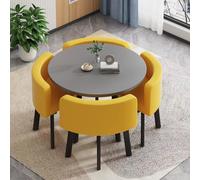 Ensemble table basse moderne et chaises - Élégant bureau réception et club mobilier avec 4 chaises à dossier pour petites conférences et salle à manger