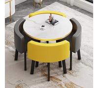 Ensemble table basse moderne et chaises - Élégant bureau réception et club mobilier avec 4 chaises à dossier pour petites conférences et salle à manger
