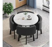 Ensemble table basse moderne et chaises - Élégant bureau réception et club mobilier avec 4 chaises à dossier pour petites conférences et salle à manger