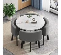 Ensemble table basse moderne et chaises - Élégant bureau réception et club mobilier avec 4 chaises à dossier pour petites conférences et salle à manger