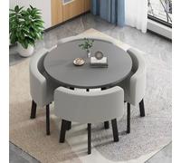 Ensemble table basse moderne et chaises - Élégant bureau réception et club mobilier avec 4 chaises à dossier pour petites conférences et salle à manger