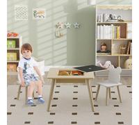 Ensemble table chaises enfant design ourson scandinave et rangement
