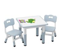 Ensemble table + chaises enfant réglables - Bois - Plateau effaçable, antidérapant - Jeux, activités, crèche