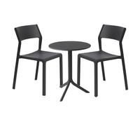 Ensemble table + chaises Nardi Trill / Step Anthracite, 2 personnes