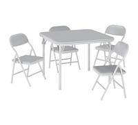Ensemble Table Chaises Pliantes Activité Enfant 5PCS Coussin PU gris