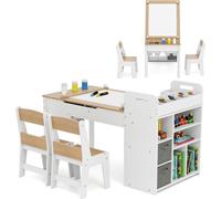 Ensemble table d'art pour enfants avec 2 chaises et chevalet réglable