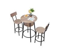 Ensemble Table de Bar avec Tabourets 3PCs Table Haute Ronde 60cm 2 Chaises