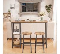 Ensemble table de bar - BEALIFE - TB31 - Marron - 120x40x90 cm - 2 tabourets