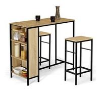 IDMarket - Ensemble Table de Bar Detroit et 2 tabourets Design Industriel
