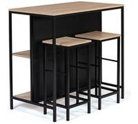 Table De Bar Îlot Detroit Et 2 Tabourets Design Industriel Multicolore