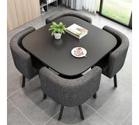 Ensemble table de bar moderne grise avec dossier doux, table à manger ronde peu encombrante pour café et bureau (80 cm)