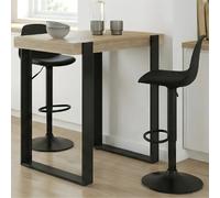 IDMarket - Ensemble Table de Bar Phoenix Bois et Noir et 2 tabourets Karl Noir Pied Noir