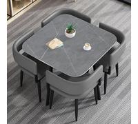 Ensemble table de conférence et chaise de bureau 4 personnes, petite table basse ronde/carrée, 80 cm carrée, pour négociation d'affaires, réception de bureau et club